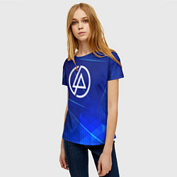 Футболка женская Linkin Park blue poly, цвет: 3D-принт — фото 2
