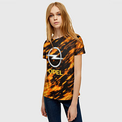 Футболка женская Opel штрихи огненные, цвет: 3D-принт — фото 2