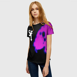 Футболка женская Sally Face неон краски, цвет: 3D-принт — фото 2