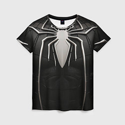 Женская футболка Костюм черного человека паука смешенного с веномом