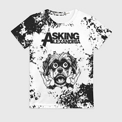 Футболка женская Asking Alexandria - рок пес, цвет: 3D-принт