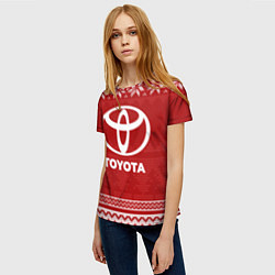Футболка женская Новогодний Toyota, цвет: 3D-принт — фото 2
