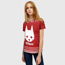 Футболка женская Новогодний Stray, цвет: 3D-принт — фото 2