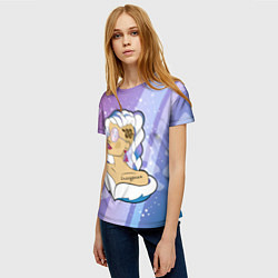Футболка женская Снегурочка с тату, цвет: 3D-принт — фото 2
