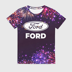 Футболка женская Праздничный Ford, цвет: 3D-принт