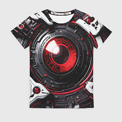 Футболка женская Красная сфера киберпанк, цвет: 3D-принт