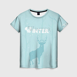 Футболка женская Силуэт оленя, цвет: 3D-принт