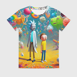 Женская футболка Рик и Морти - сюрреалистическая фантазия