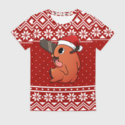 Женская футболка Почита новогодний свитер