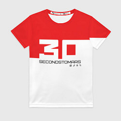 Футболка женская 30 Seconds to Mars - red and white, цвет: 3D-принт