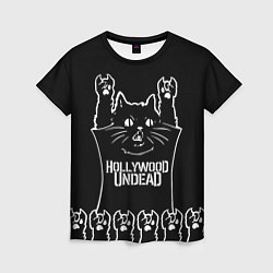 Футболка женская Hollywood Undead: cat rock, цвет: 3D-принт