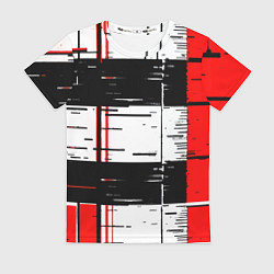 Футболка женская Чёрные и красные полосы на белом фоне, цвет: 3D-принт