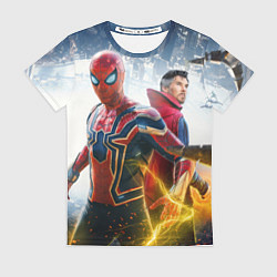 Футболка женская Стивен Стрэндж и Человек паук нет пути домой, цвет: 3D-принт