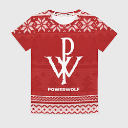 Футболка женская Новогодний Powerwolf, цвет: 3D-принт