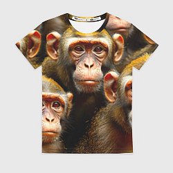 Футболка женская Макаки, цвет: 3D-принт