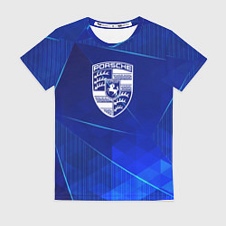 Футболка женская Porsche blue poly, цвет: 3D-принт