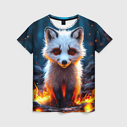 Футболка женская Песец в огне, цвет: 3D-принт