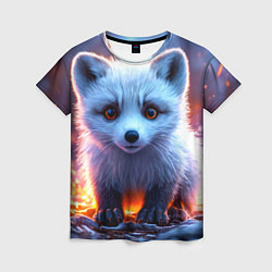 Футболка женская Песец в искрах, цвет: 3D-принт