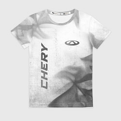 Женская футболка Chery - white gradient вертикально