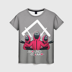 Футболка женская Персонажи из Игра в кальмара, цвет: 3D-принт