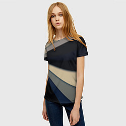 Футболка женская Фрактальные линии - темный, цвет: 3D-принт — фото 2