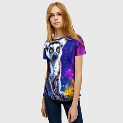 Футболка женская Лемур и звездная ночь, цвет: 3D-принт — фото 2