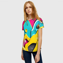 Футболка женская Праздничная абстракция, цвет: 3D-принт — фото 2