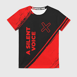 Женская футболка A Silent Voice - red gradient вертикально