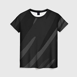 Футболка женская Чёрно-серый абстрактный полосы, цвет: 3D-принт