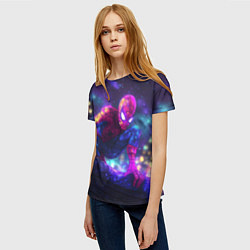 Футболка женская Человек-паук неоновый свет, цвет: 3D-принт — фото 2