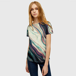 Футболка женская Абстракция тёмные краски с текстурой, цвет: 3D-принт — фото 2