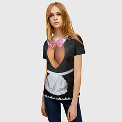 Футболка женская Костюм горничной няни с красивой грудью, цвет: 3D-принт — фото 2
