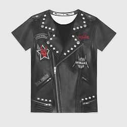 Футболка женская Косуха с нашивками Metallica, цвет: 3D-принт