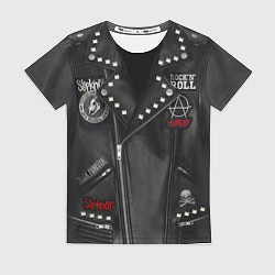 Футболка женская Косуха с нашивками Slipknot, цвет: 3D-принт