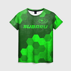 Футболка женская Subaru - green gradient посередине, цвет: 3D-принт