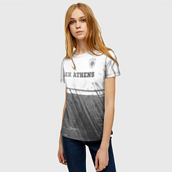 Футболка женская AEK Athens - white gradient посередине, цвет: 3D-принт — фото 2