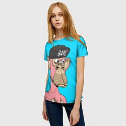 Футболка женская NFT pink ape, цвет: 3D-принт — фото 2
