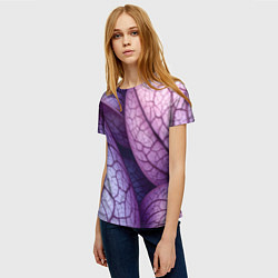 Футболка женская Прожилки экзотического растения, цвет: 3D-принт — фото 2
