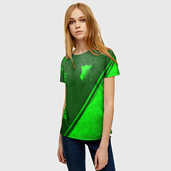 Футболка женская Hoffenheim - green gradient вертикально, цвет: 3D-принт — фото 2