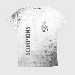 Женская футболка Scorpions - white gradient вертикально