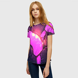 Футболка женская Розовая текстура разлом плит, цвет: 3D-принт — фото 2