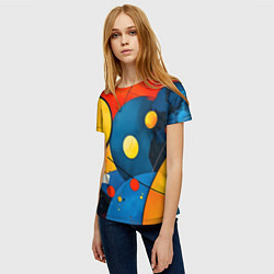 Футболка женская Динамичный красочный паттерн, цвет: 3D-принт — фото 2