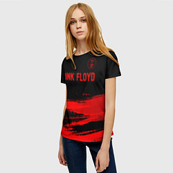Футболка женская Pink Floyd - red gradient посередине, цвет: 3D-принт — фото 2