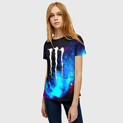 Футболка женская Monster energy космос, цвет: 3D-принт — фото 2