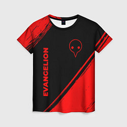 Женская футболка Evangelion - red gradient вертикально