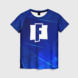 Футболка женская Fortnite blue poly, цвет: 3D-принт