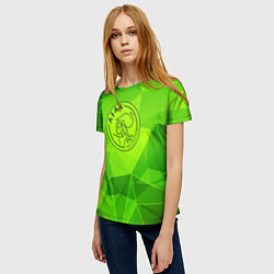 Футболка женская Ajax green poly, цвет: 3D-принт — фото 2