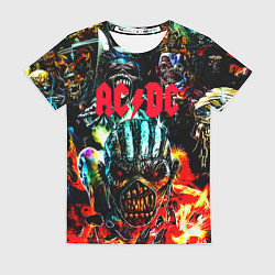 Женская футболка ACDC рок монстры