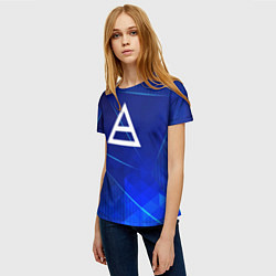Футболка женская Thirty Seconds to Mars blue poly, цвет: 3D-принт — фото 2