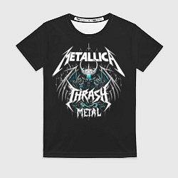 Женская футболка Metallica group - thrash metal style
